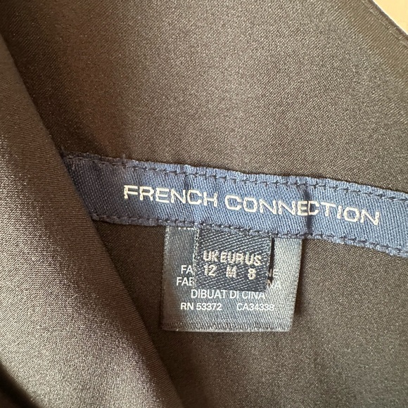 French Connection Adaline One-Shoulder Satin Midi Dress Black Size 8 NWT - Picture 11 of 11